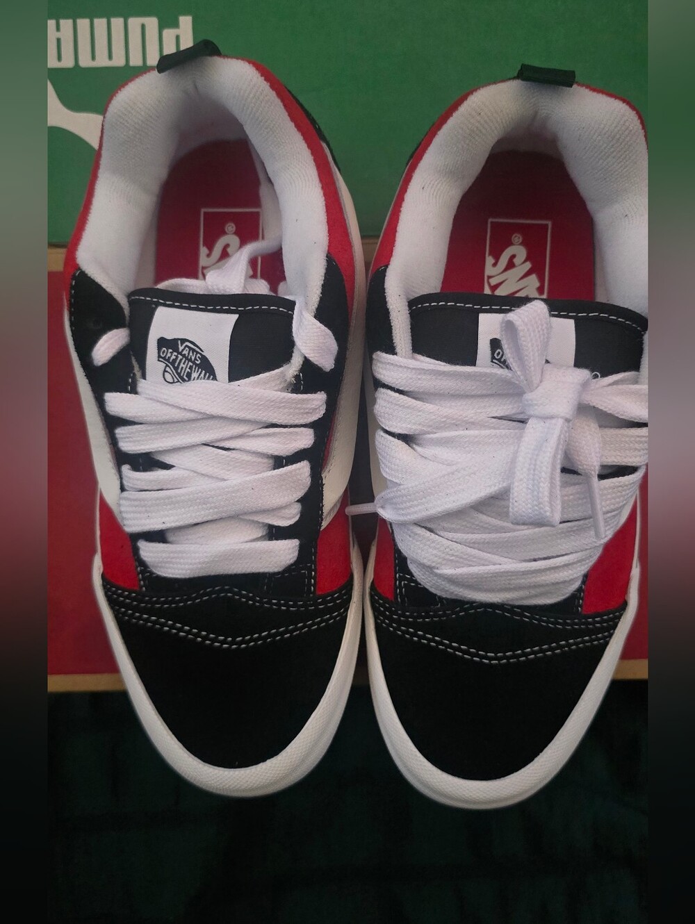 Vans Kids Low-Top Sneakers - Black, Red & White
